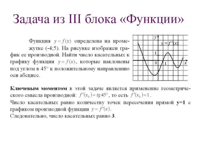 Задача из III блока «Функции»