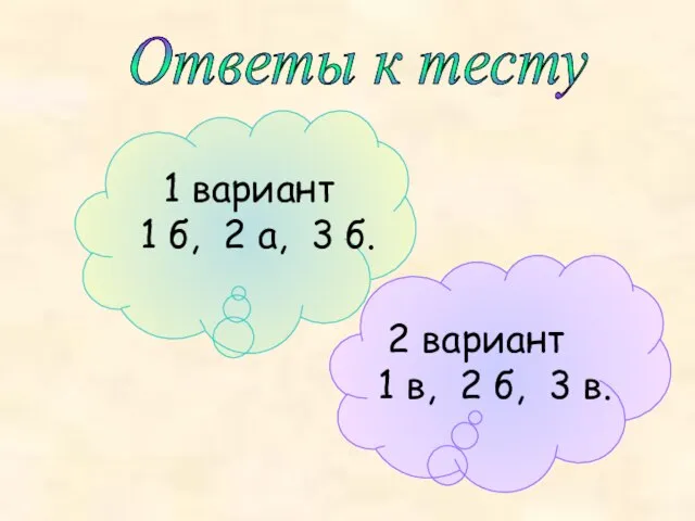 Ответы к тесту 1 вариант 1 б, 2 а, 3 б. 2