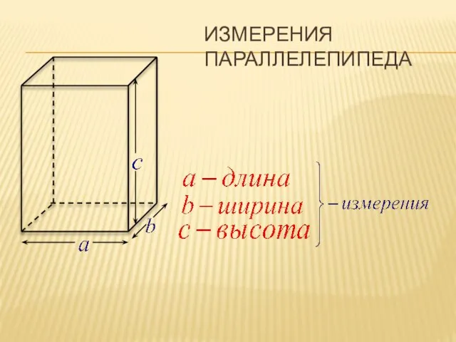 Измерения параллелепипеда