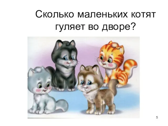 Сколько маленьких котят гуляет во дворе?