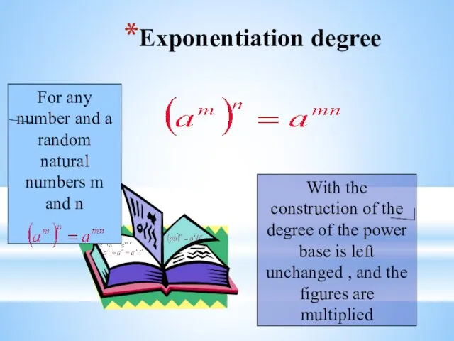 Exponentiation degree For any number and a random natural numbers m and