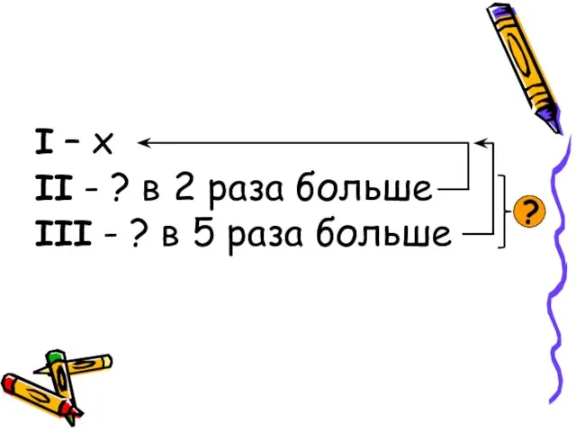 I – x II - ? в 2 раза больше III -