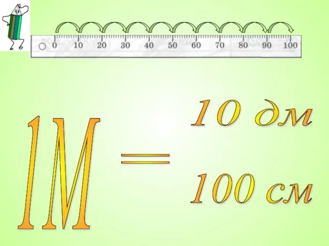 1М = 10 дм 100 см