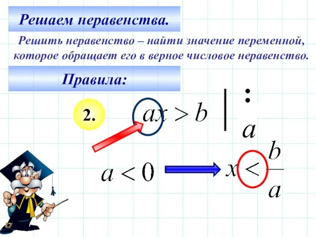 Решаем неравенства. Решить неравенство – найти значение переменной, которое обращает его в