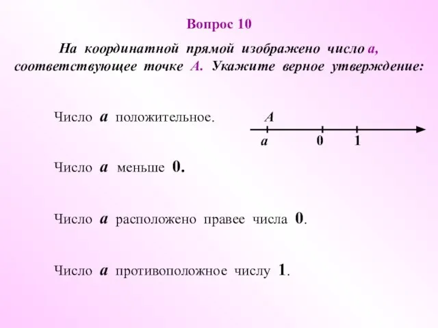 Число а меньше 0. Число а расположено правее числа 0. Число а