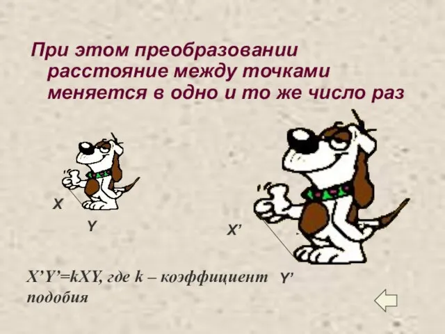 При этом преобразовании расстояние между точками меняется в одно и то же