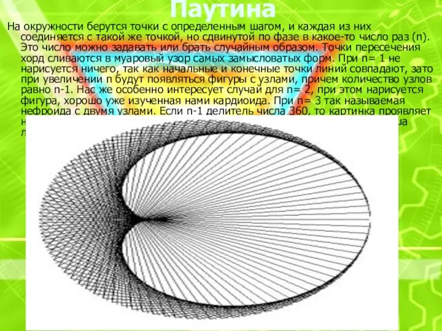 Паутина На окружности берутся точки с определенным шагом, и каждая из них