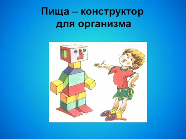 Пища – конструктор для организма