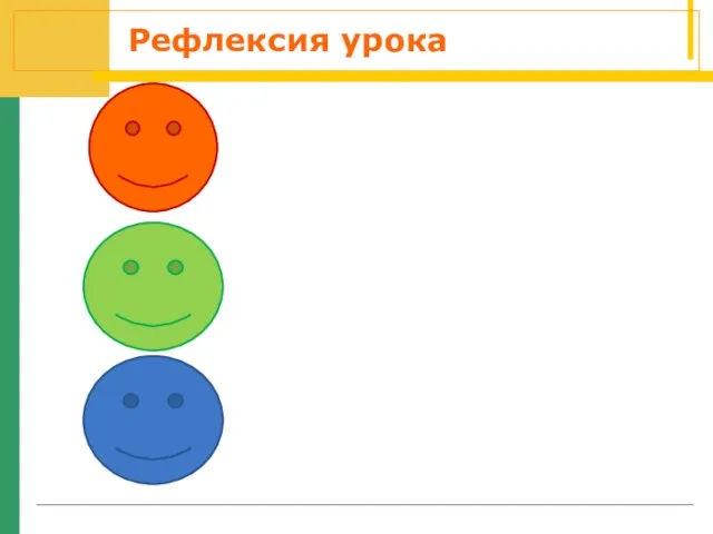 Рефлексия урока Отлично Хорошо Удовлетворительно