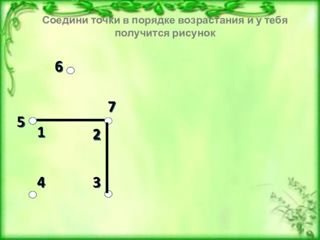 3 4 6 1 2 7 5 Соедини точки в порядке возрастания