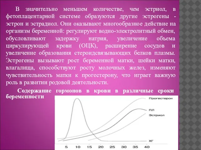 В значительно меньшем количестве, чем эстриол, в фетоплацентарной системе образуются другие эстрогены