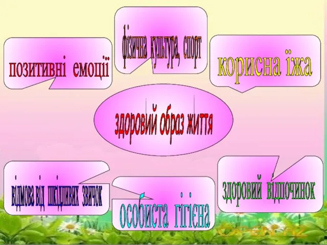 позитивні емоції фізична культура, спорт корисна їжа відмова від шкідливих звичок особиста