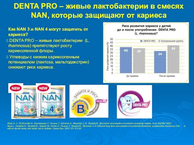 DENTA PRO – живые лактобактерии в смесях NAN, которые защищают от кариеса