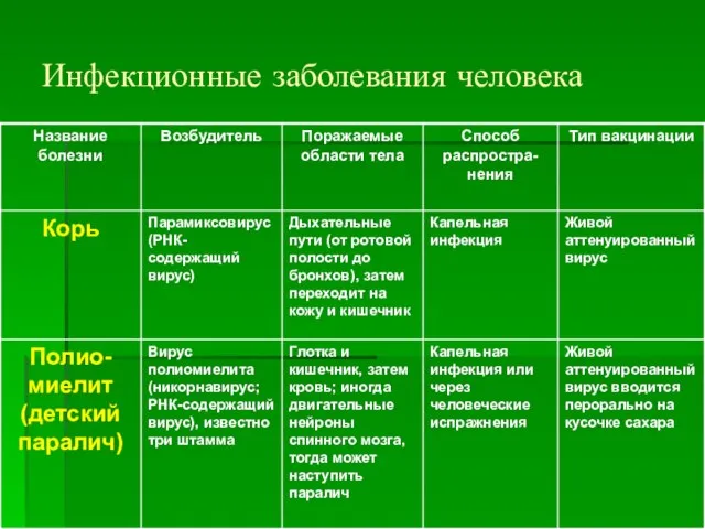 Инфекционные заболевания человека