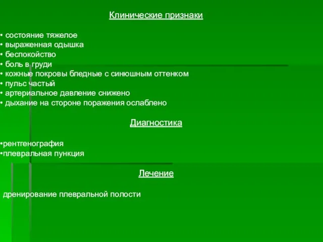 Клинические признаки состояние тяжелое выраженная одышка беспокойство боль в груди кожные покровы