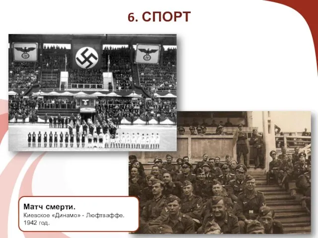 6. СПОРТ Матч смерти. Киевское «Динамо» - Люфтваффе. 1942 год.