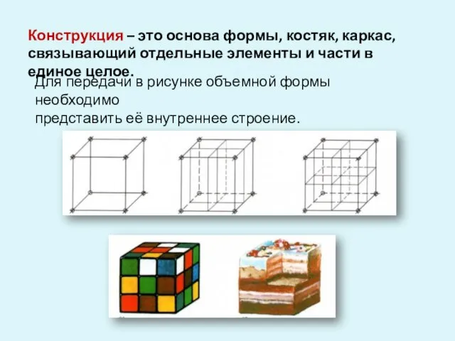 Конструкция – это основа формы, костяк, каркас, связывающий отдельные элементы и части