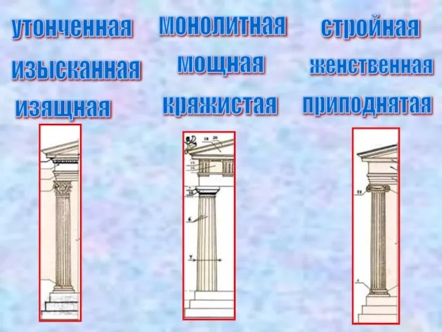 мощная изящная изысканная кряжистая утонченная монолитная стройная женственная приподнятая