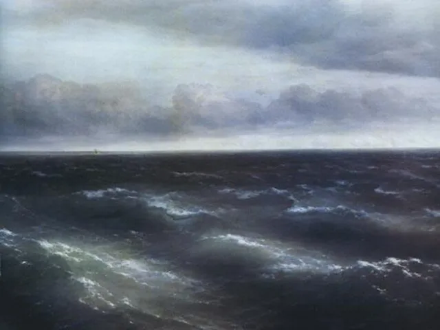 За внешним реализмом этого полотна скрывается глубочайшая метафизика. "Море" и "небо" -