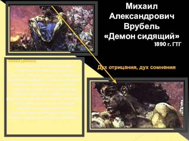 Михаил Александрович Врубель «Демон сидящий» 1890 г. ГТГ Голова Демона Голова Демона