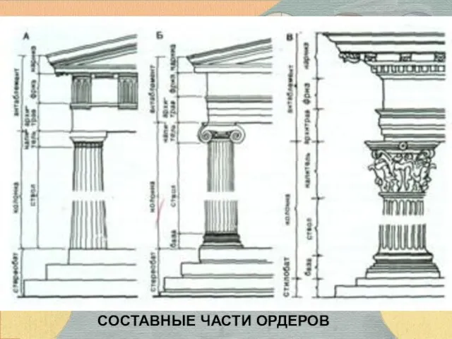 СОСТАВНЫЕ ЧАСТИ ОРДЕРОВ