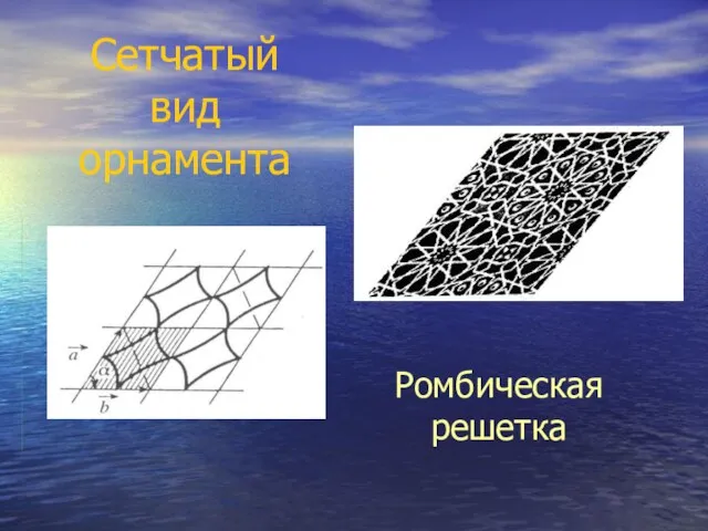 Сетчатый вид орнамента Ромбическая решетка