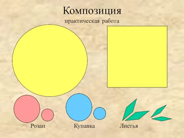 Композиция практическая работа Розан Купавка Листья