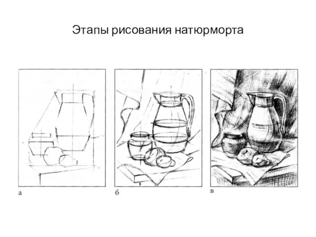 Этапы рисования натюрморта