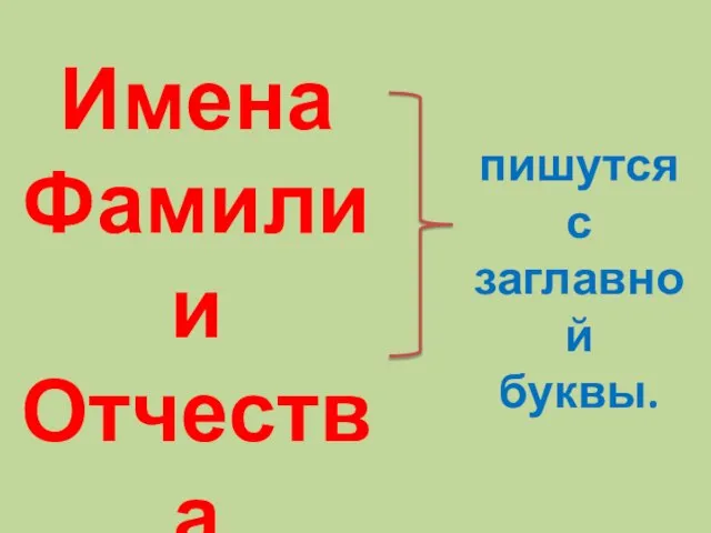 Имена Фамилии Отчества пишутся с заглавной буквы.