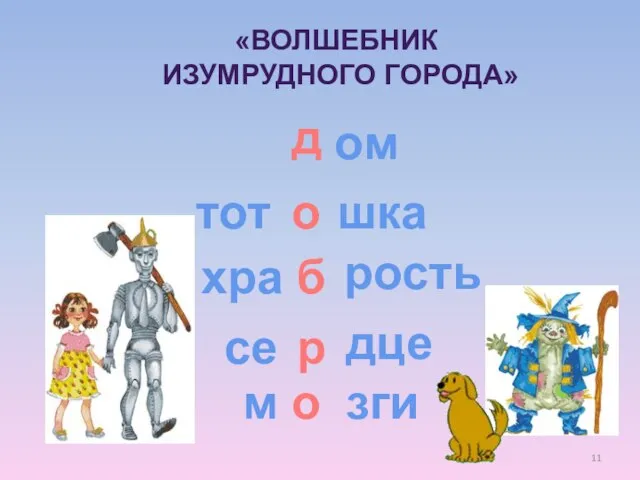 «ВОЛШЕБНИК ИЗУМРУДНОГО ГОРОДА» ом шка тот хра рость се дце м зги