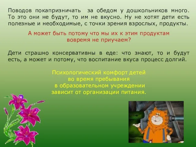 Поводов покапризничать за обедом у дошкольников много. То это они не будут,