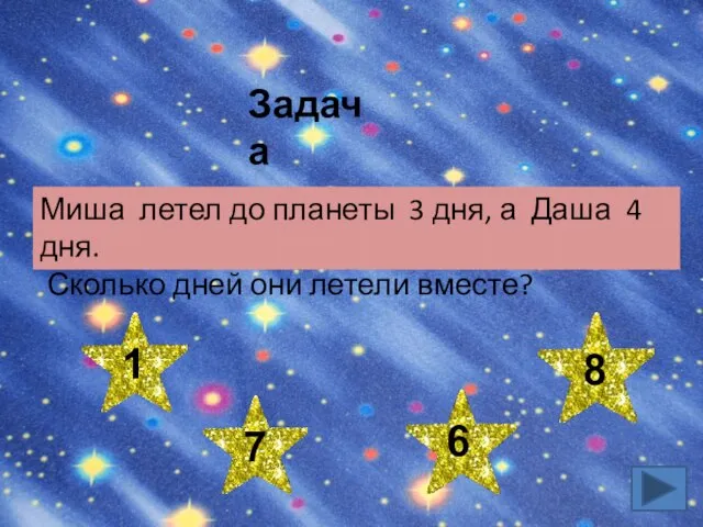 Задача Миша летел до планеты 3 дня, а Даша 4 дня. Сколько