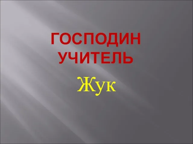 ГОСПОДИН УЧИТЕЛЬ Жук