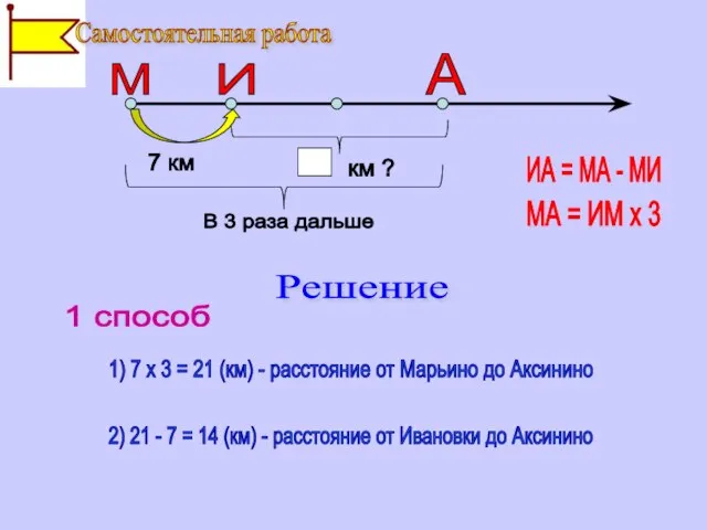 И М А В 3 раза дальше ИА = МА - МИ