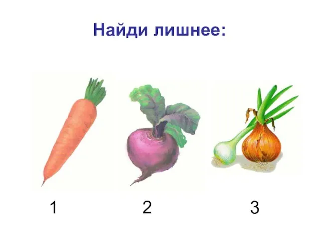 Найди лишнее: 1 2 3