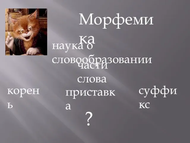 Морфемика наука о словообразовании части слова корень приставка суффикс ?