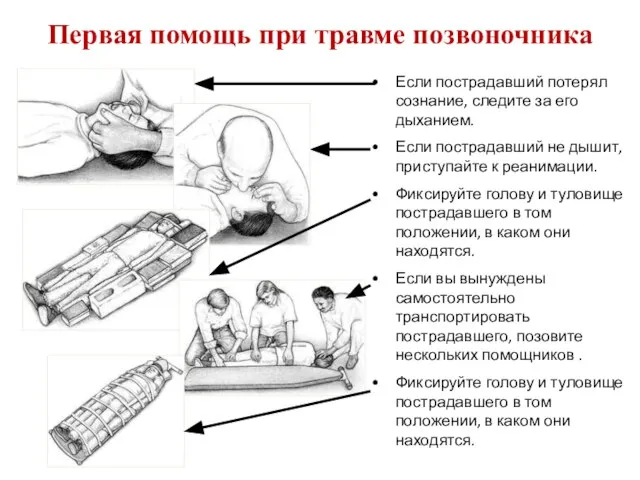 Если пострадавший потерял сознание, следите за его дыханием. Если пострадавший не дышит,