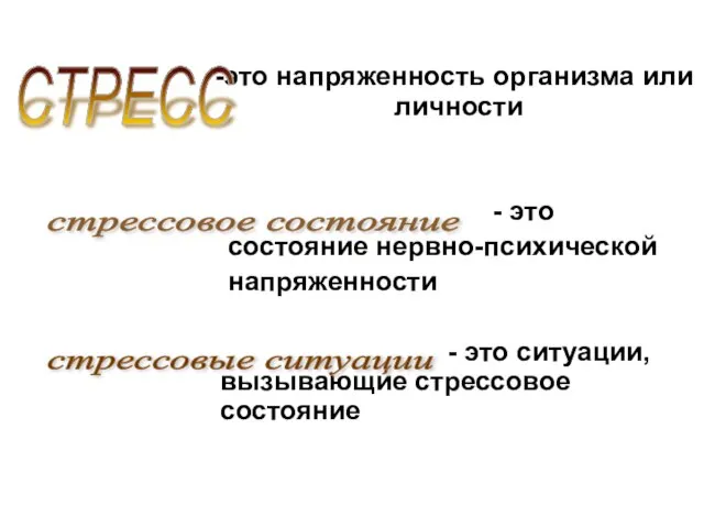 это напряженность организма или личности - это состояние нервно-психической напряженности - это