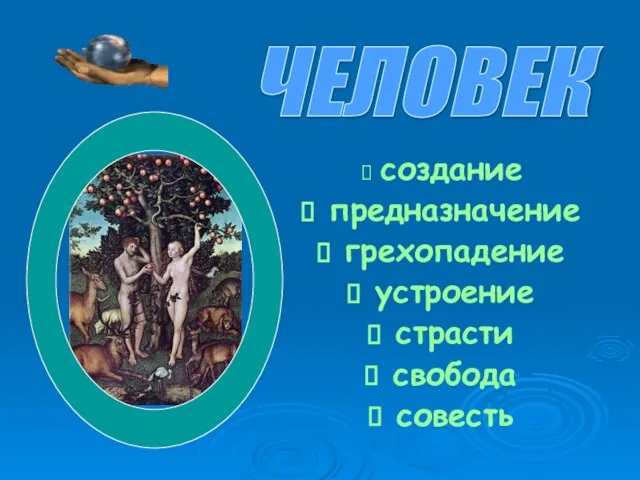 создание предназначение грехопадение устроение страсти свобода совесть ЧЕЛОВЕК