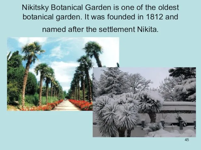 Nikitsky Botanical Garden is one of the oldest botanical garden. It was