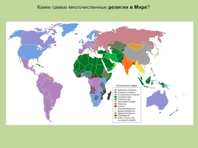 Какие самые многочисленные религии в Мире?