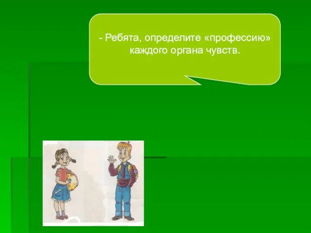 - Ребята, определите «профессию» каждого органа чувств.