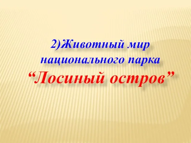 2)Животный мир национального парка “Лосиный остров”