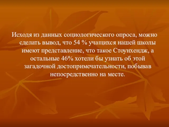 Исходя из данных социологического опроса, можно сделать вывод, что 54 % учащихся