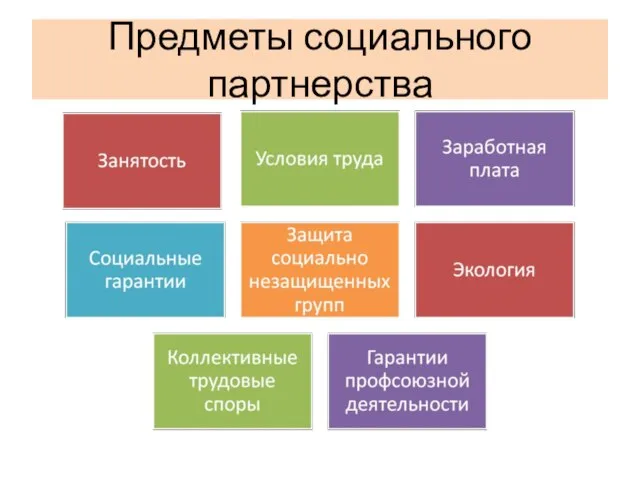 Предметы социального партнерства