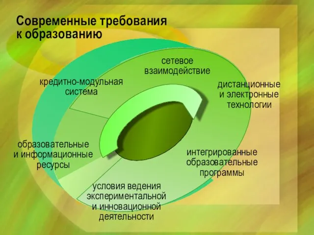 Современные требования к образованию кредитно-модульная система сетевое взаимодействие дистанционные и электронные технологии