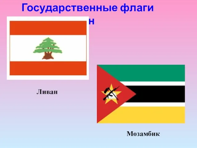 Государственные флаги разных стран Ливан Мозамбик