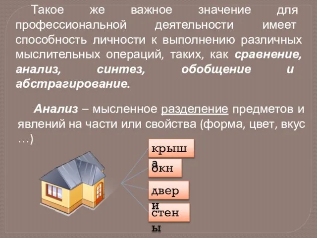 Такое же важное значение для профессиональной деятельности имеет способность личности к выполнению