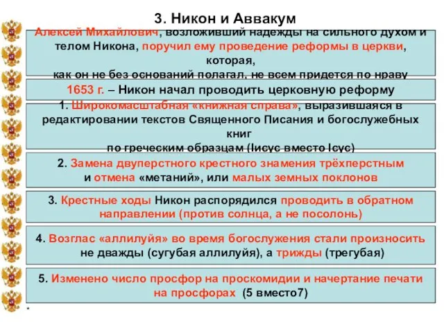 * 3. Никон и Аввакум Алексей Михайлович, возложивший надежды на сильного духом