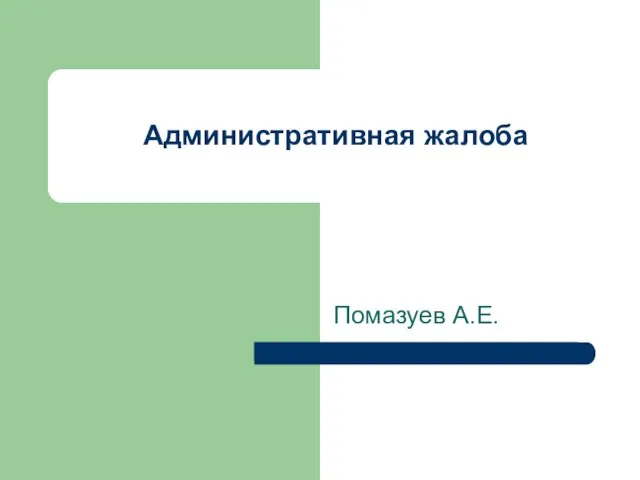 Административная жалоба Помазуев А.Е.